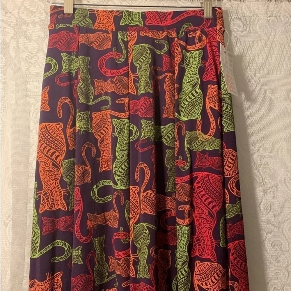 NWT Cat Print Box Pleated Hidden Pocket Skirt Lightweight Size XS Madison